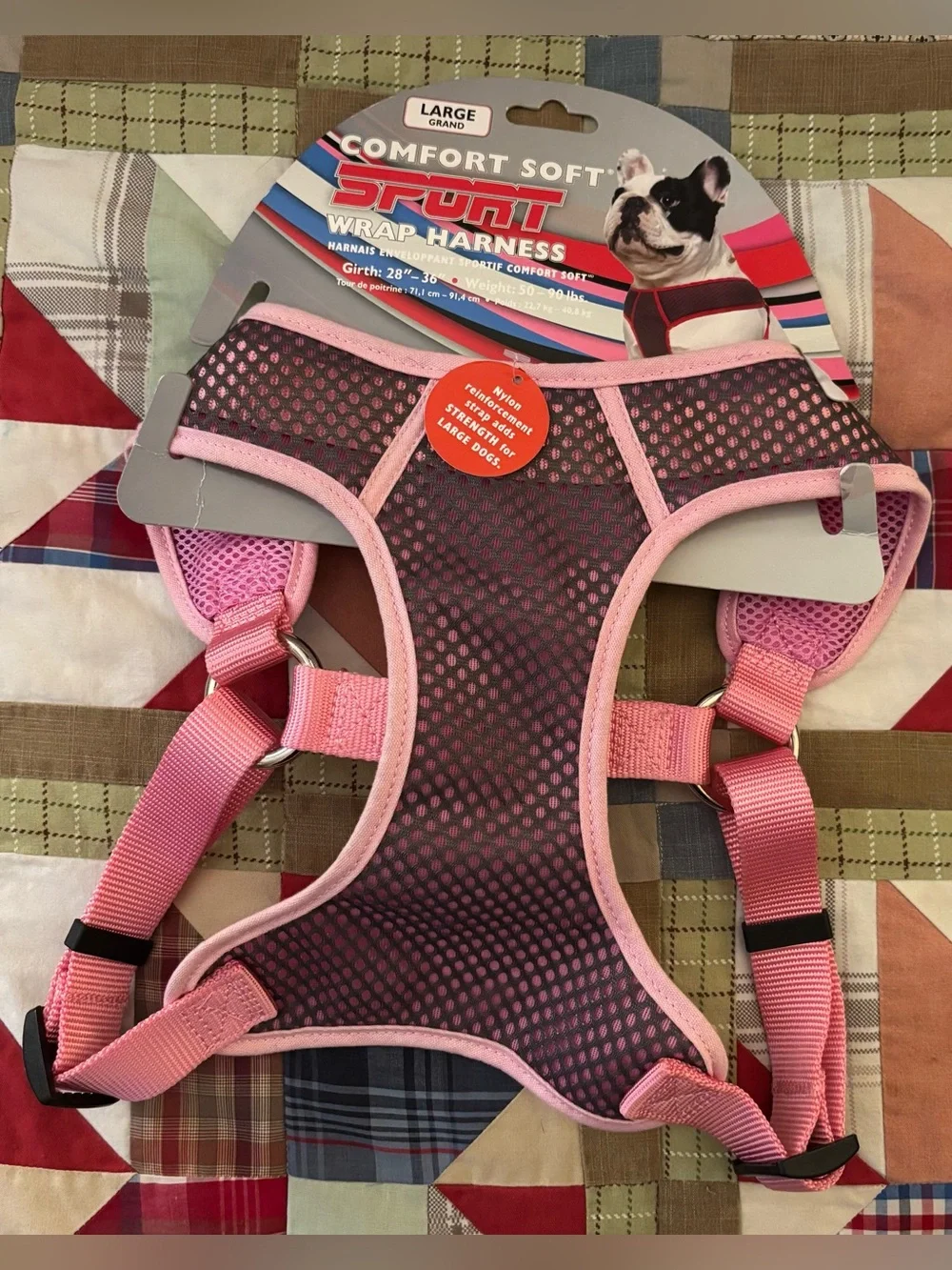 Coastal Pet Comfort Soft Sport Wrap Pink Harness Size L